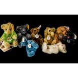 Steiff Club Miniature Bears, six in various colours, together with two other miniature bears.