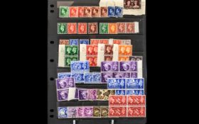 A GB Victoria and 20th Century Stamps, two sheets on hagners. Includes, penny red, Victoria 5