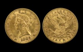 United States of America Double Eagle - 10 Dollars Gold Coin, Date 1882.
