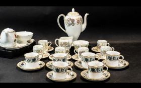 Wedgwood 'Lichfield' Coffee Set, comprising coffee pot, sugar bowl, creamer,