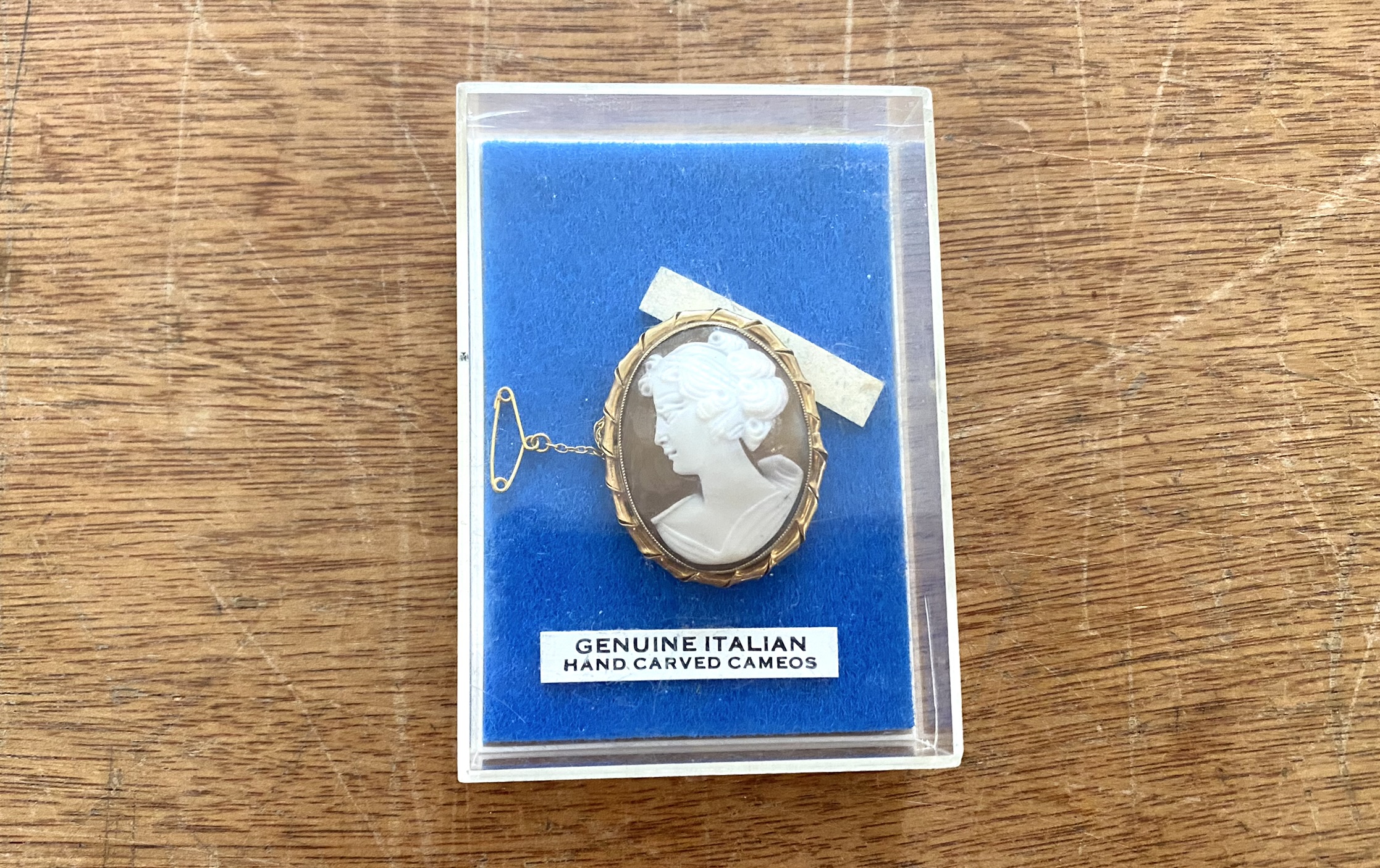 9ct Gold Cameo Cased In A Clear Plastic Case, Italian made. Approx Size 3 by 2.5 cms. - Image 3 of 3