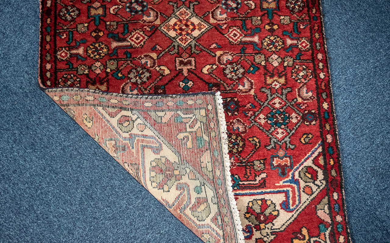 Washed Red Ground Persian Hamadam Runner, measures 272 x .85. - Image 2 of 2