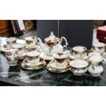 Royal Albert 'Old Country Roses' Tea Service, comprising tea pot, milk jug, sugar bowl,