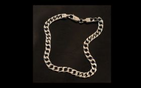 Solid Silver Curb Bracelet, fully hallmarked for silver; 8 inches (20cms) long