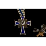 Third Reich Nazi German Mother’s Cross in Bronze with original ribbon.