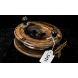 Angling Interest - 6" Sea Fishing Wooden Reel, with brass mounts.