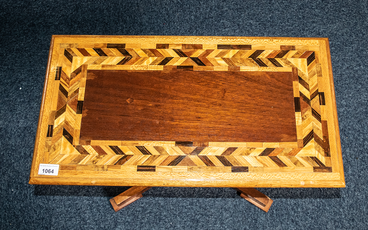 Modern Inlaid Side Table, 24" long x 17" wide and 13" deep. - Bild 2 aus 2
