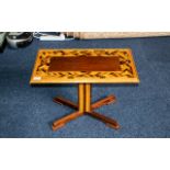 Modern Inlaid Side Table, 24" long x 17" wide and 13" deep.