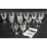 Collection of Glasses, to include eight various etched Victorian glasses, and six Stuart Crystal '