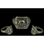 German Nazi SS Ring, a silver Nazi SS ring, stamped D.R.G.