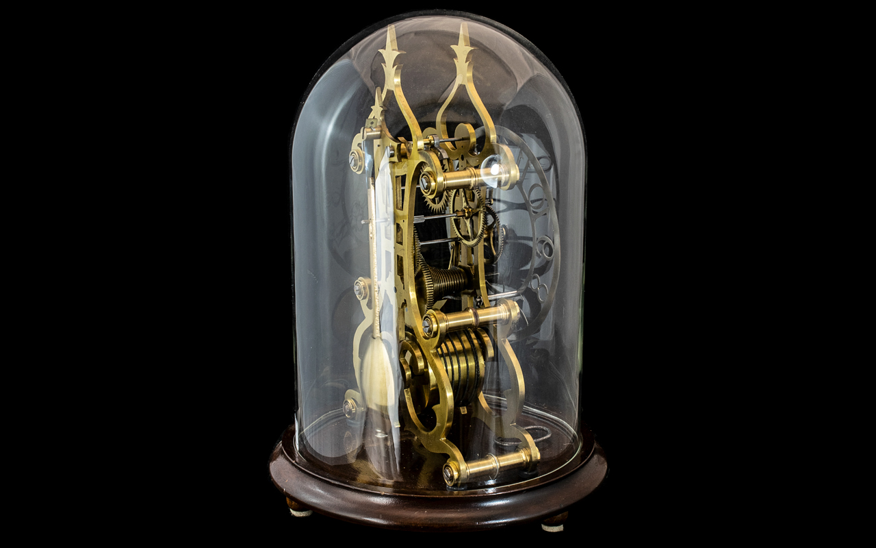 Victorian Period - Superb Single Fusee Brass Skeleton Clock, - Image 2 of 2