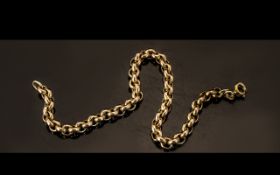 9ct Gold Belcher Bracelet, weight 6.7 grams, measures 8" long.