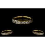 18ct Yellow Gold - Superb Quality Diamond Set Half-Eternity Ring.