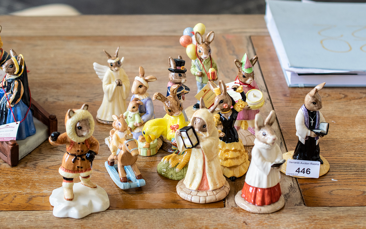 Collection of Royal Doulton Bunnykins figures, comprising Eskimo, Vicar and Choir Singer,