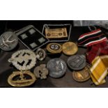 Collection of German Related Badges and cloth badges.
