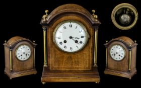 Jappy Freres Walnut Cased Dome Shaped Fusee Driven Mantel Clock, With 8 Day Striking on a Bell.