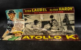 Laurel & Hardy - Original Italian Film Poster For ' Atoll K' Issued In 1967.