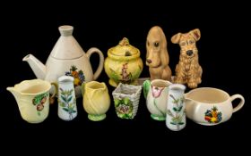 Small Mixed Lot of Porcelain to include a Carlton ware milk jug, two dog figures,