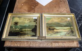 Pair of Thomas Bassett Oil on Board Paintings, 1870, both mounted, framed and glazed,