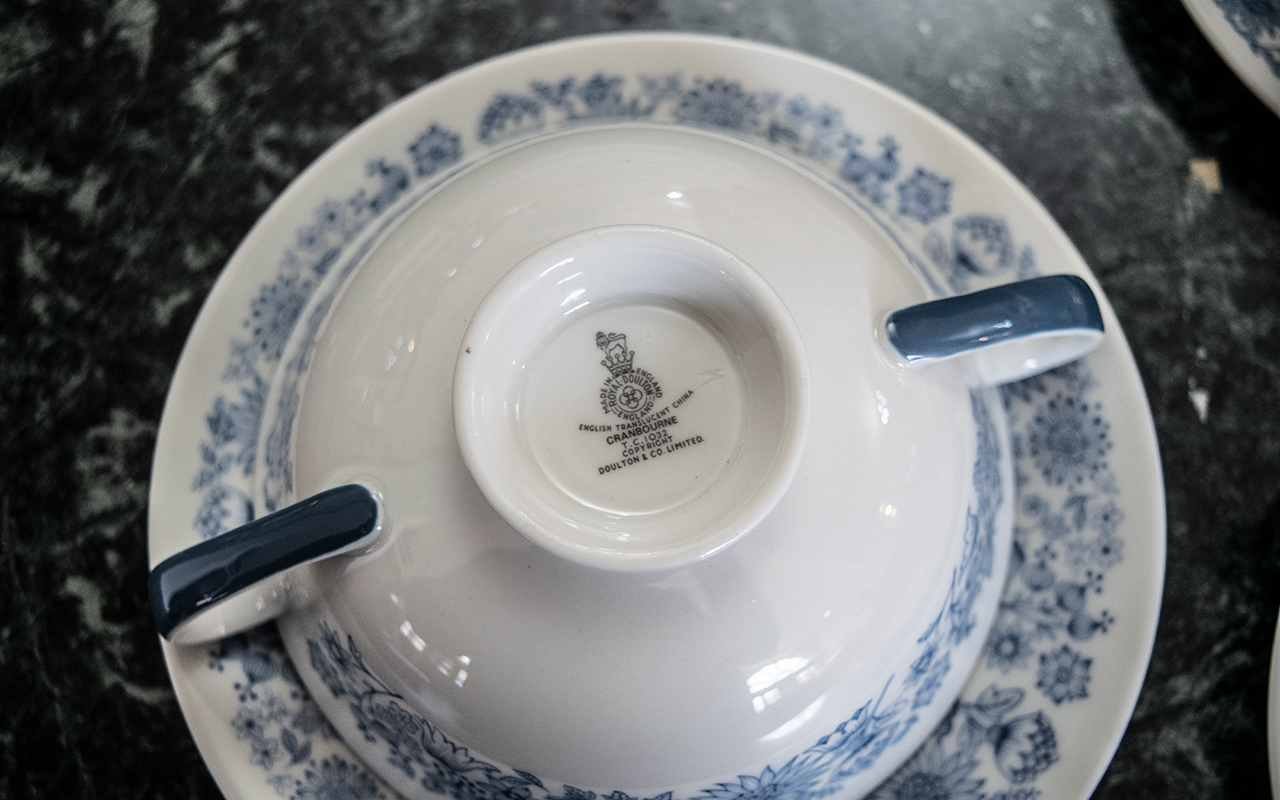 Royal Doulton 'Cranbourne' Set, comprising six dinner plates, six side plates, six bowls, six soup - Image 3 of 3