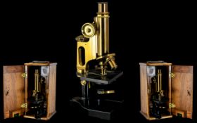 Bausch & Lomb Optical Company Rochester - New York ' Microscope ' Brass and Black Monocular with