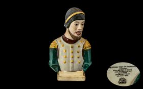 W.H.Goss - Rare 19th Century Hand Painted Bust ' Peeping Tom of Coventry ' Date 1893. Height 4.