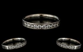 Platinum - Superb Quality Modern 10 Stone Diamond Set Ring. Marked Platinum to Interior of Shank.