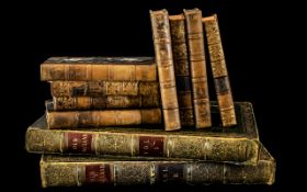 A Collection of Antique Books, 18th Century and early 19th Century, leather bound,