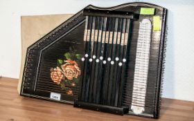 AutoHarp Vintage Stringed Instrument complete with instructions and key.