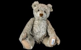 Steiff Grey Growler Teddy Bear. Serial No. 406645. Limited edition No. 01475. Approx 15" Tall.