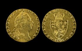 George III Full Gold Guinea - Date 1795. Top Grade - Please Confirm with Photo. Weight 8.4 grams.
