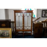 Glass Fronted Edwardian China Cabinet, raised on six tapering legs.