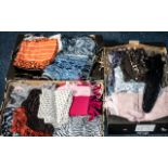 Large Collection of Fashion Scarves, including silk, floral, animal print, fur, some new with