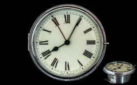 Large Chrome Ship's Clock, a good quality ship's clock,