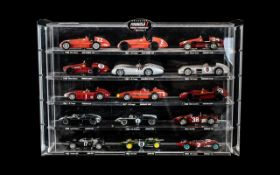 F1 Interest - Collection of Formula 1 Racing Cars in Display Case,