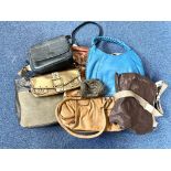 Collection of Vintage Handbags, including an Osprey shoulder bag, a snakeskin effect bag, an