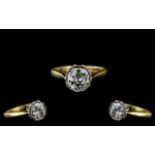 18ct Gold - Nice Quality Single Stone Diamond Dress Ring.