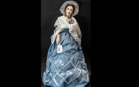 Franklin Porcelain Character Doll 'Olivia de Havilland as Melanie in Gone with the Wind'. The gown