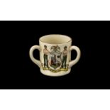 Miner's Interest - Scotland, a miniature Edwardian three handled cup,