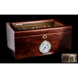 Large Humidor Cabinet With Fitted Hygrometer, contains 50 or so large cigars, many sealed.