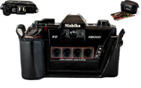 Nishika - 3D N8000 Camera with 30 mm Quadra Lens System and Black Leather Camera Case.