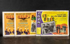 The Beatles 3 original lobby cards Mexico each in very good condition there is 2 for film help