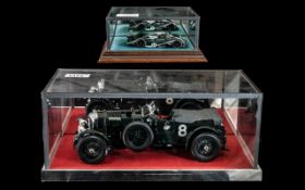 Model Bentley 4.5 Litre Blower in display case. Car measures 9" long, case measures 12" x 6.