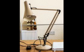Anglepoise Lamp Model 90 circa 1970s, in contemporary mocha colour, measures 33" tall when upright.