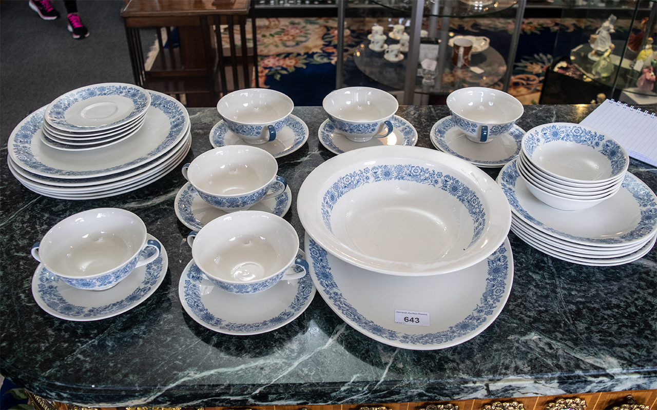 Royal Doulton 'Cranbourne' Set, comprising six dinner plates, six side plates, six bowls, six soup