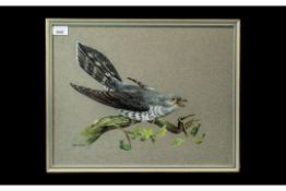 John Selby Watercolour 'Cuckoo on a Branch' 13" x 17", framed and glazed.