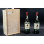 Boxed Set of Two Jameson Triple Distilled Irish Whiskey, boxed in wooden case. Ideal gift.