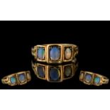 Antique Period - Superb 18ct Gold 3 Stone Opal Set Ring. Excellent Design and Setting.