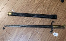 Bayonet & Scabbard, damage to the hilt, as found.