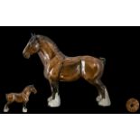 Beswick Large Hand Painted Shire Horse ' Burnham Beauty ' Model No 2309. Designer Albert Hallam.